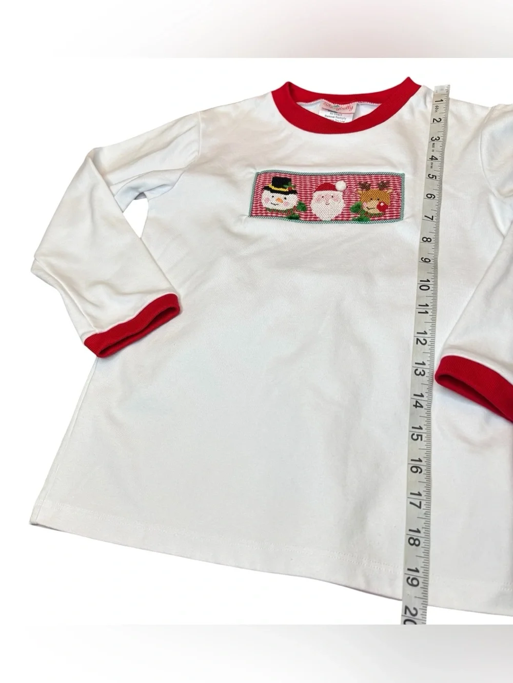 Stellybelly Christmas Shirt Pants Set Boy 5 Santa Rudolph Snowman Red Gingham